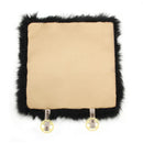 Winter Car Seat Cushion Faux Fur Seat Pad Home Office Chair Mat (Black)