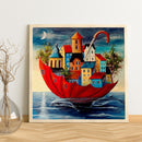 Frameless Oil Paint By Numbers Wall Art Posters Umbrella House Craft Gift Kit