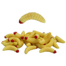50pcs 2.4cm 0.5g Maggot Bionic Fishing Lures Artificial Soft Bait (Beige) Newly