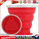 270mL Foldable Silicone Cup Outdoor Retractable Ultra-thin Water Mug (Red) Newly