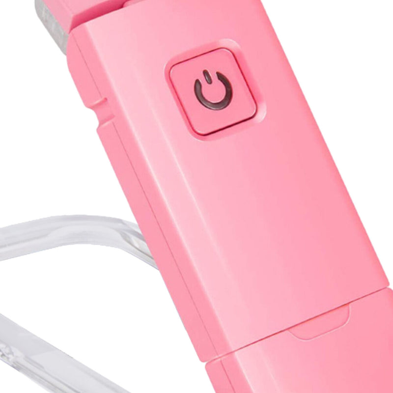 Book Night Reading Light - USB Rechargeable Clip-on Mini LED Lamp (Pink)