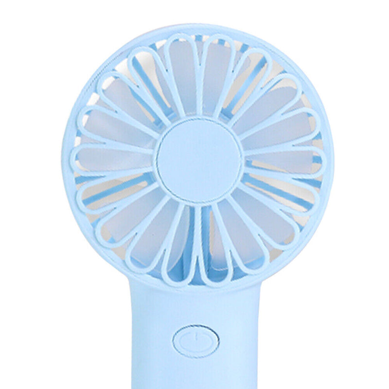 USB Mini Wind Power Handheld Fan Portable Summer Small Cooling Fan (Blue)