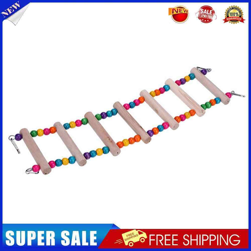 Hanging Colorful Balls Bird Pet Ladder Climbing Stairs Parrot Perch Stand Holder