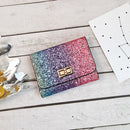 Gorgeous Women PU Coins Bag Short Small Clutch Wallets Purse(Lock)