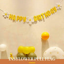 Daisy Flower Happy Birthday Banner Cloth/Paper Made DIY Decor Home Flower K3X7