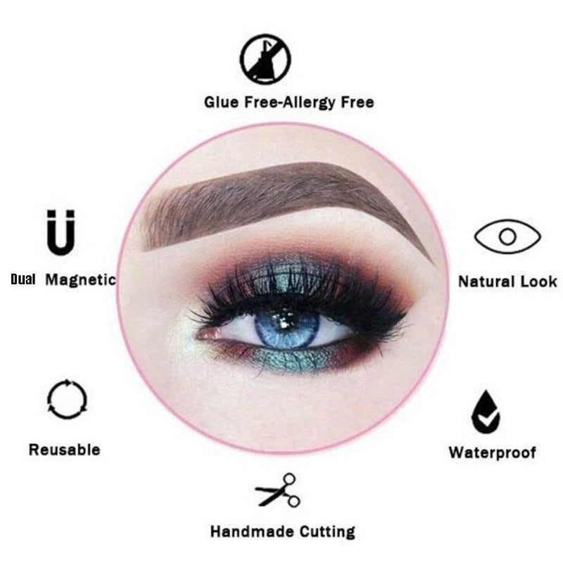 Dual Magnets Magnetic Eyelashes Magnetic Eyelashs Clip No Glue Needed Eyelashes