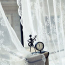 Door Window Sheer Curtain Drape Panel Leaf Voile Tulle Scarfs White