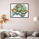 Teacup Cross Stitch Kit 14CT Stamp Embroidery DIY Needlework (J430 27x19cm)