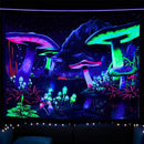 Mushroom World Fluorescent Tapestry Wall Hanging Carpet Cloth (100x75cm)