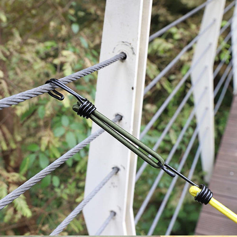 10pcs Elastic Tent Rope Canopy Luggage Stretch Buckle Ground Nail Fix Stra