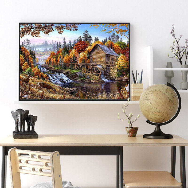 XiYuanShangMao 5D DIY Diamond Painting 30x40cm Full Circle Diamond Landscape Hol