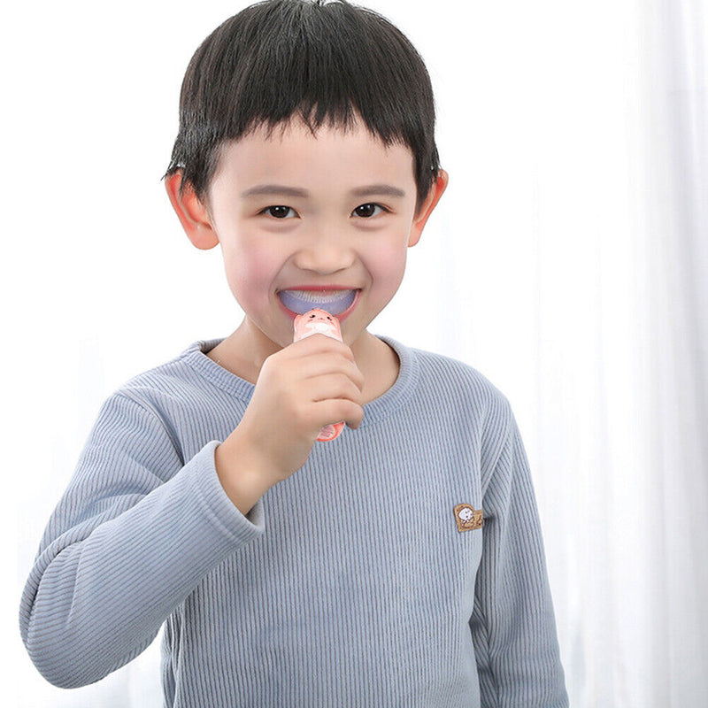 Automatic U-Shape Child Toothbrush Electric Battery Powered Brush (Pink) Newly