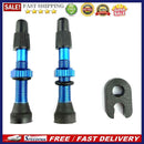 1 Pair 48mm Alloy Stem Presta Valve with Tool for Road MTB Bike Tubeless Ti
