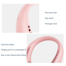 Mini Neck Fan USB Rechargeable Bladeless Fan Neck Air Conditioner (Pink)