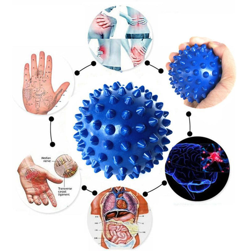 PVC Spiky Ball Trigger Point Fitness Hand Foot Pain Relief Ball (Blue)