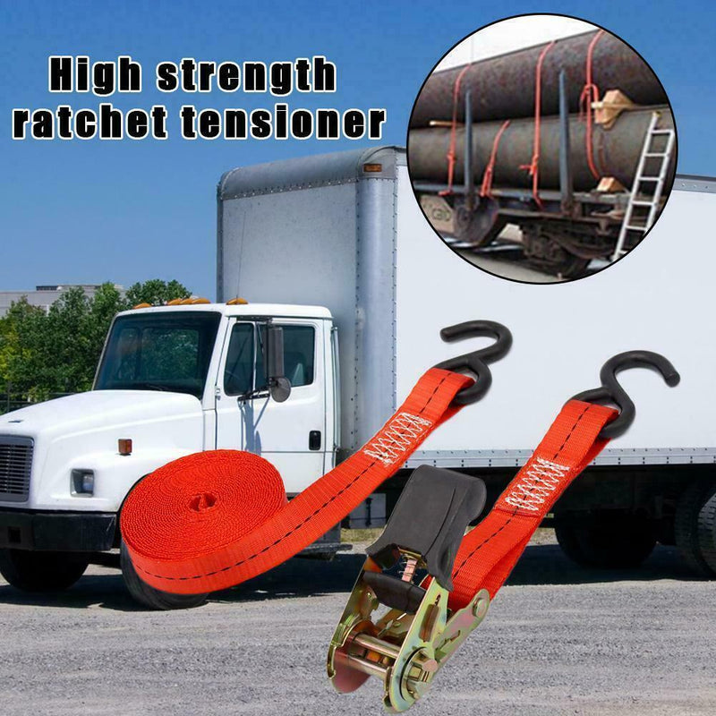 1Pc 4 Heavy Duty Ratchet Straps Tie Down Cargo Luggage Van For Camping M6W3