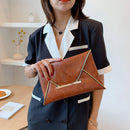 Fashion Leather Solid Color Envelope Bag Day Clutch Women Small Handbags Purse