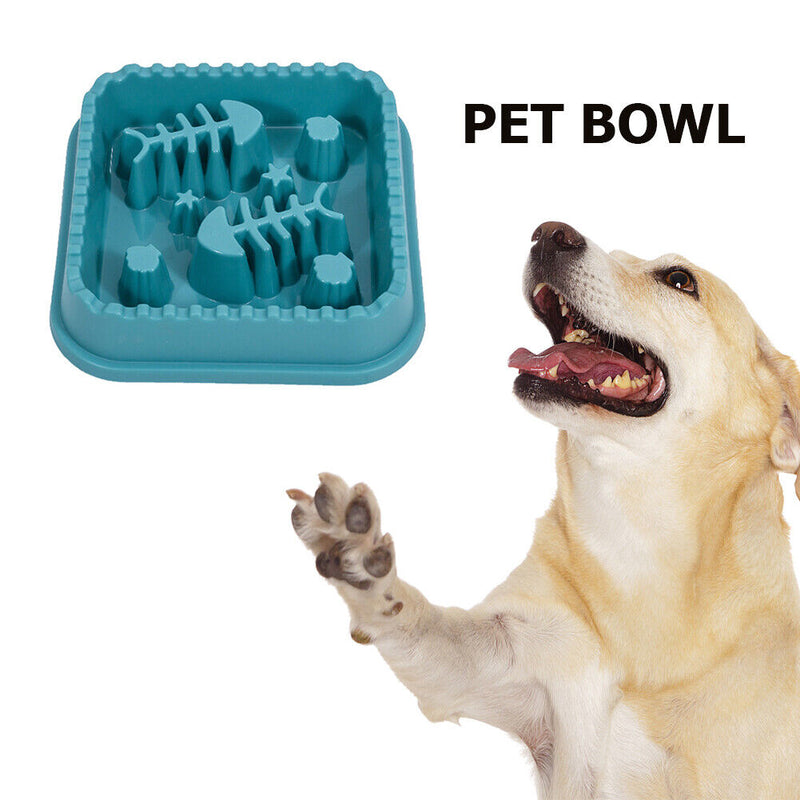 Dog Feeding Food Bowls Slow Eating Feeder Dish Pet Anti Gulping (Green) Newly
