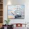 White Ship Colouring Oil Canvas Picture DIY Hand Painted Paint By Numbers Kit