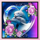 Full Embroidery Dolphin Animal Stamped 11CT Needlework DIY Cross Stitch Gift Kit