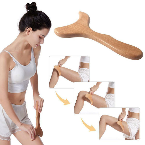 Fork Shaped Wood Wooden Gua Sha Tool Board Scraping Spa Massager
