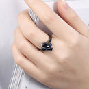 Women Fashion Popular Zircon Party Wedding Ring (Dark Blue)(7