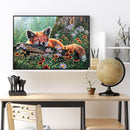 Oil Paint by Numbers Cute Fox Canvas Artwork Living Room Picture Home Decoration
