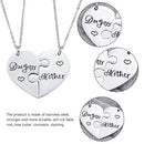 2pcs Love Heart Pendant Splice Daughter Mother Chain Necklace Women Jewelry