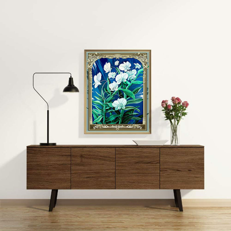 #A 5D DIY Diamond Painting Kits Full Round Drill Flower Mosaic Picture Wall Deco