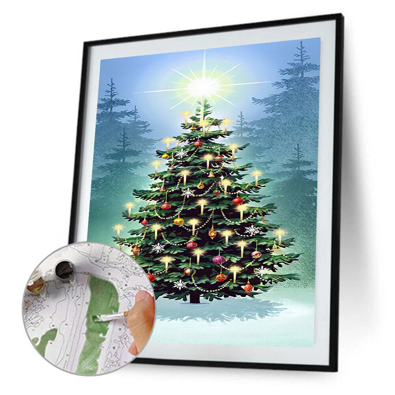 Christmas Frameless Picture Oil Paint By Numbers Hand Painted Picture for Hom
