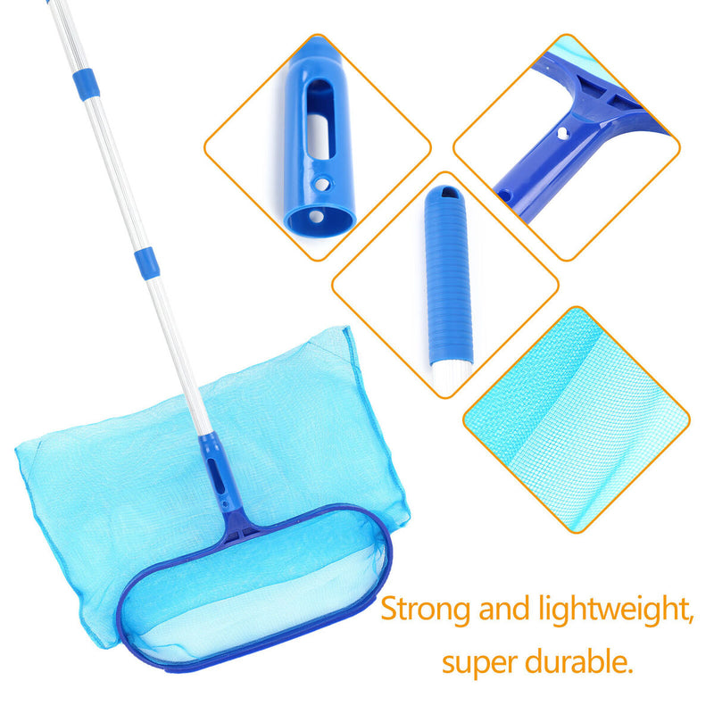 Pool Skimmer Net with Pole Telescopic Cleaning Net Kits for Pool Pond Clean