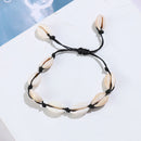 Women Girls Adjustable Cowrie Ankle Foot Chain Shell Bracelet Handmade Braided