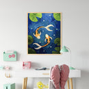 Goldfish in the Pond Oil Paint By Numbers DIY Canvas Wall Art Picture Home