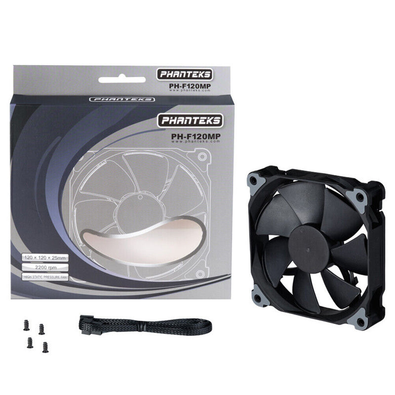 Phanteks 4 Pin PC Case 14cm Cooling Fan Silent PWM Cooler Radiator (Black) Newly