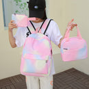 #A Tie Dye Ink Backpack Student Schoolbag Laptop Bookbag Three Piece Insulated
