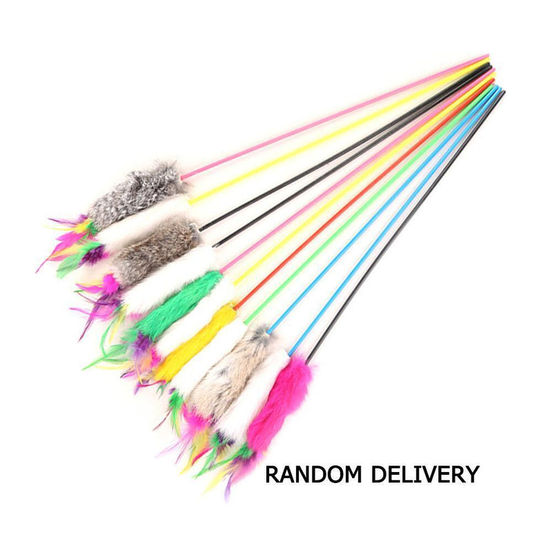 Feather Toys Kitten Funny Rod Wand Toys Cat Interactive Stick Pet Supplies