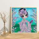 DIY Diamond Painted Kimono Girl Partial Special Rhinestone Set