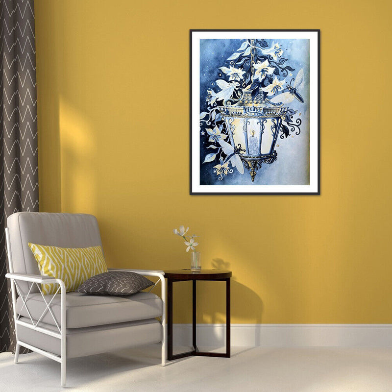 5D DIY Diamond Painting Phalaenopsis Wall Light Full Round Drill Mosaic Pictures