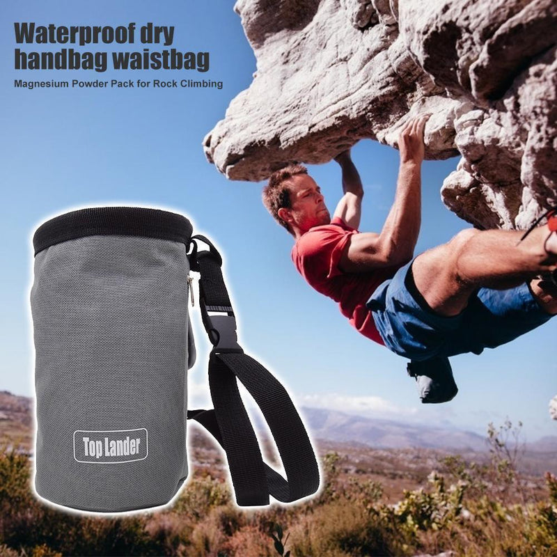 Rock Climbing Chalk Bag Non-Brief Outdoor Magnesium Powder Storage Pouch Grey