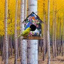 Hanging Bird House DIY Diamond Painting Wooden Bird Nest Shelter for Garden