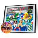 Diamond Painting 5D DIY Pool Dog Full Round Drill Rhinestone Picture Kit