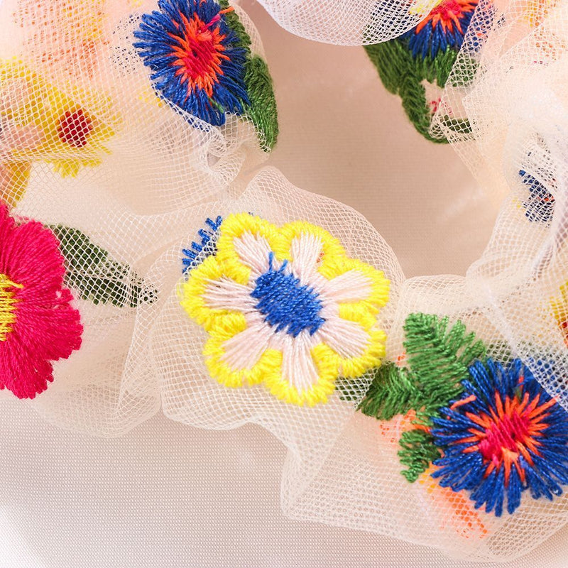 Elastic Hairband Hair Bands Transparent Net Yarn Embroidery Flower Korea Chic