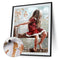 DIY Digital Picture Red Skirt Girl Oil Painting By Numbers Acrylic Craft Kit