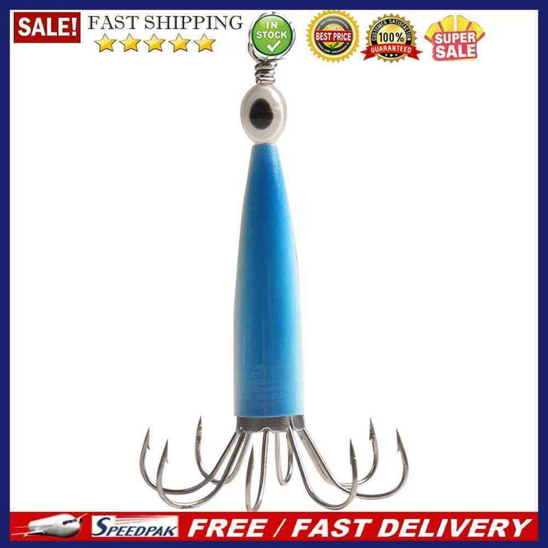 Squid Jig Fishing Lure Hook Octopus Artificial Hard Bait (Luminous Blue 8 Claw)