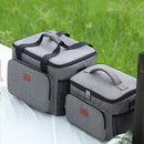 Oxford Cloth Lunch Bag Zipper Waterproof Thermal Tote Handbag (Grey S) Newly