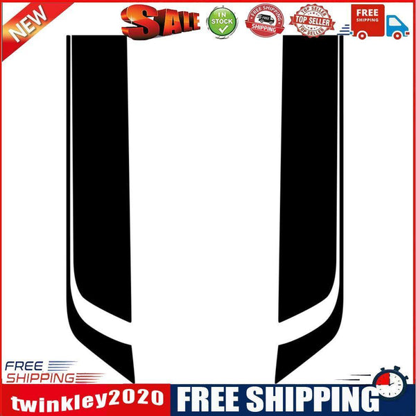 2pcs Racing Sports Vinyl Car Hood Decals Bonnet Decoration Stickers (Black)