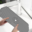 Kitchen Silicone Faucet Absorbent Mat Sink Water Splash Odor Guard (Grey) Newly