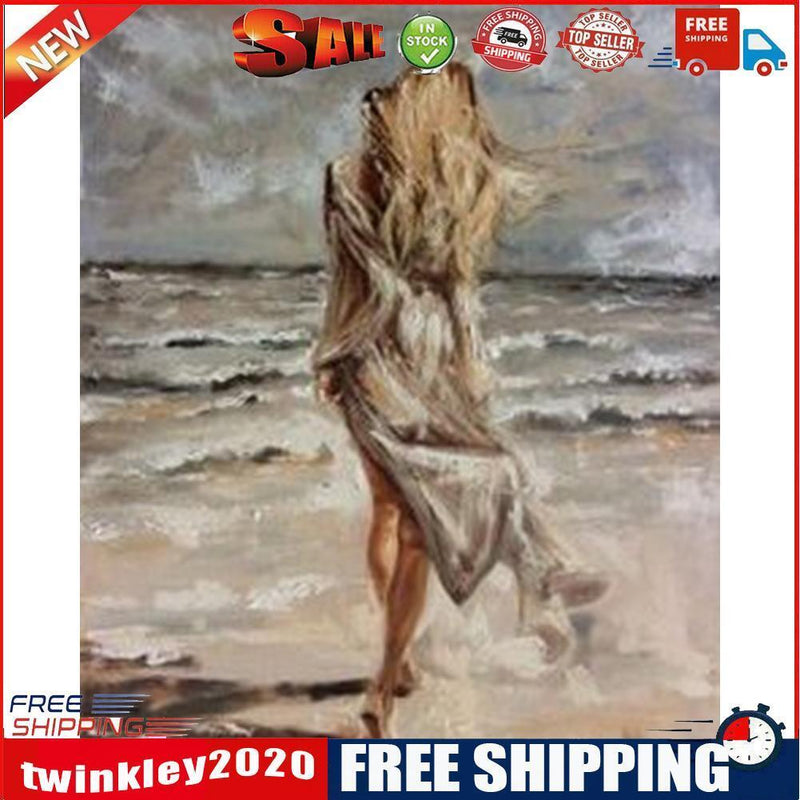 DIY Paint By Number Kit Girl s Back No Frame for Home Art Hanging Decor