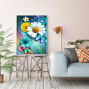 Oil Paint by Numbers Flower Butterfly Canvas Artwork Living Room Picture Decor