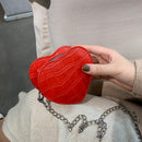 Love Heart Crossbody Handbag Women Kids Leather Small Shoulder Bags (Red)